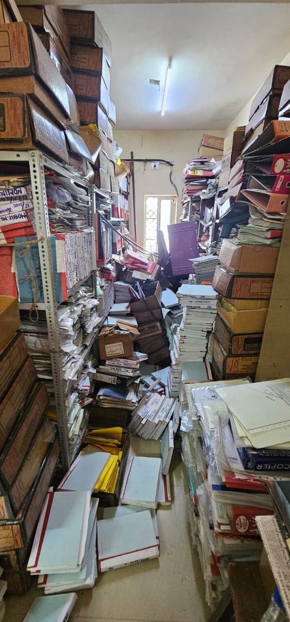 A branch record room, before sorting and removal