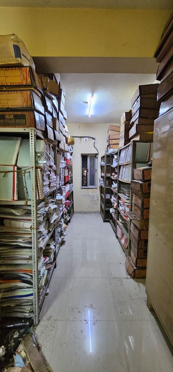 Bank records shelving before removal